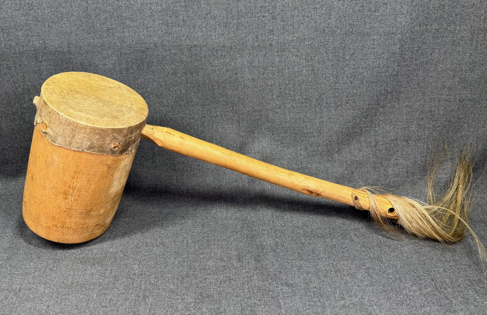 African Uganda Endingidi. Carved wood, leather, animal hair.*M (1 of 12)