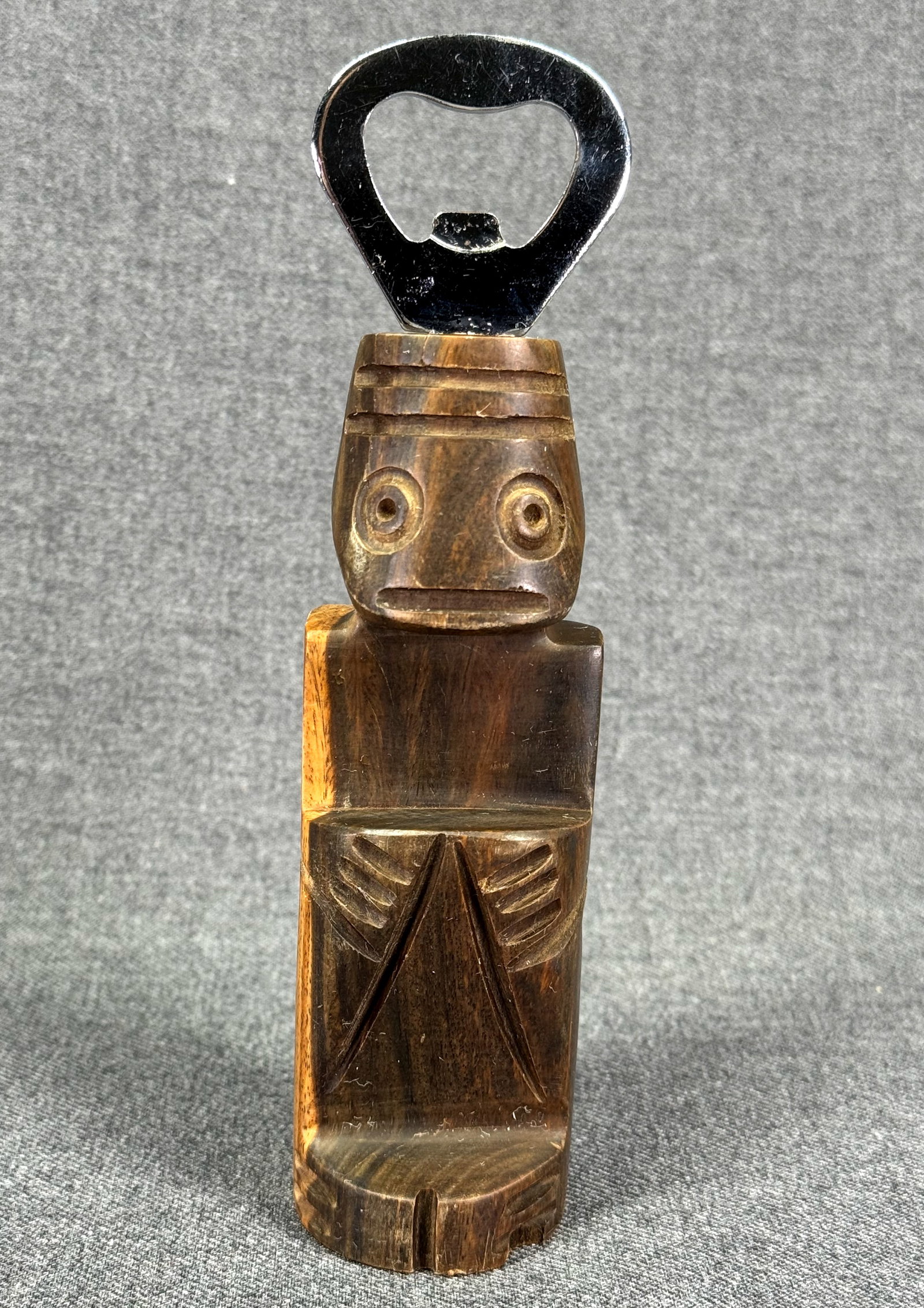 Vintage Carved Wood Tiki Figural Totem Bottle Opener. *M (1 of 6)