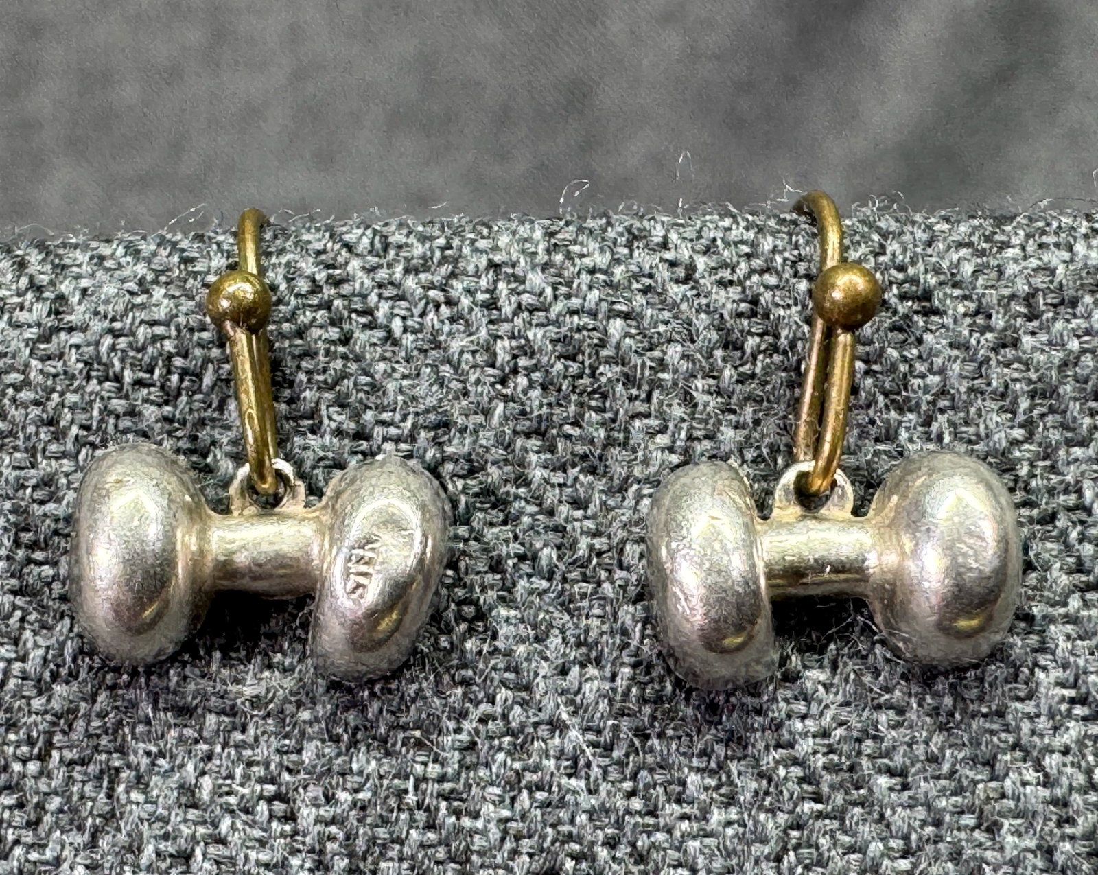 Vintage bone shaped sterling earrings. Brass hooks. *f (1 of 6)