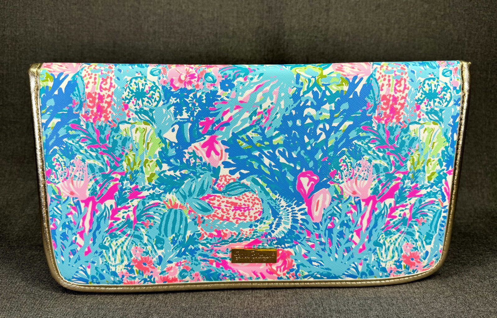 Retired Lilly Pulitzer "Fished My Wish" Clutch Wallet . Travel Organizer Document Holder *f (1 of 11)