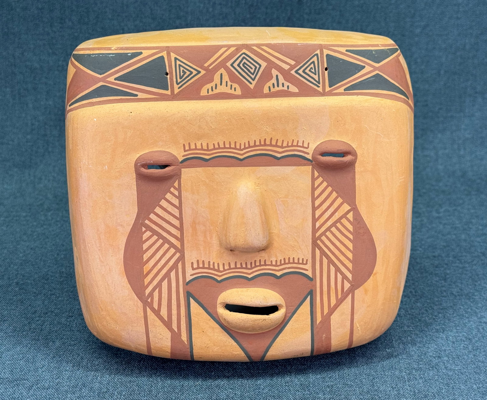 Vintage Quíbor Pottery Red Terra-Cotta Clay Mask – Lara, Venezuela Folk Art. *J (1 of 7)