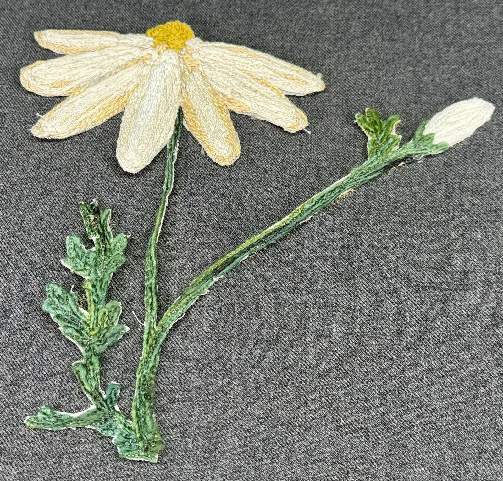 Vintage Daisy Embroidered Floral Millinery Applique Patch. Unused. 7.5" *j: Vintage Daisy Embroidered Floral Millinery Applique Patch. Unused. Unused. For measures please refer to the pictures taken with a measuring tape. IN HOUSE FLAT SHIPPING & HANDLING COST WITHIN ALL THE 