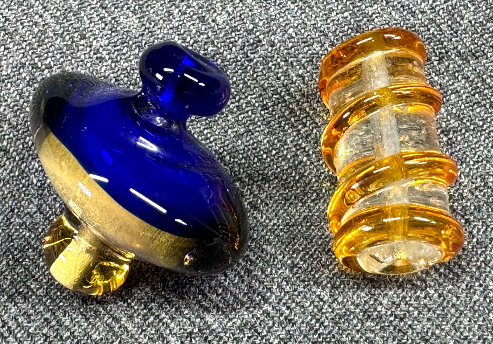 OOAK artsy hand blown blue & gold foil and amber color glass beads.: IN HOUSE FLAT SHIPPING & HANDLING COST WITHIN ALL THE U.S. : 7 To bypass LiveShipping, and use our In-House shipping service for 7 or shipping combined for multiple lots, please select “Arrange 