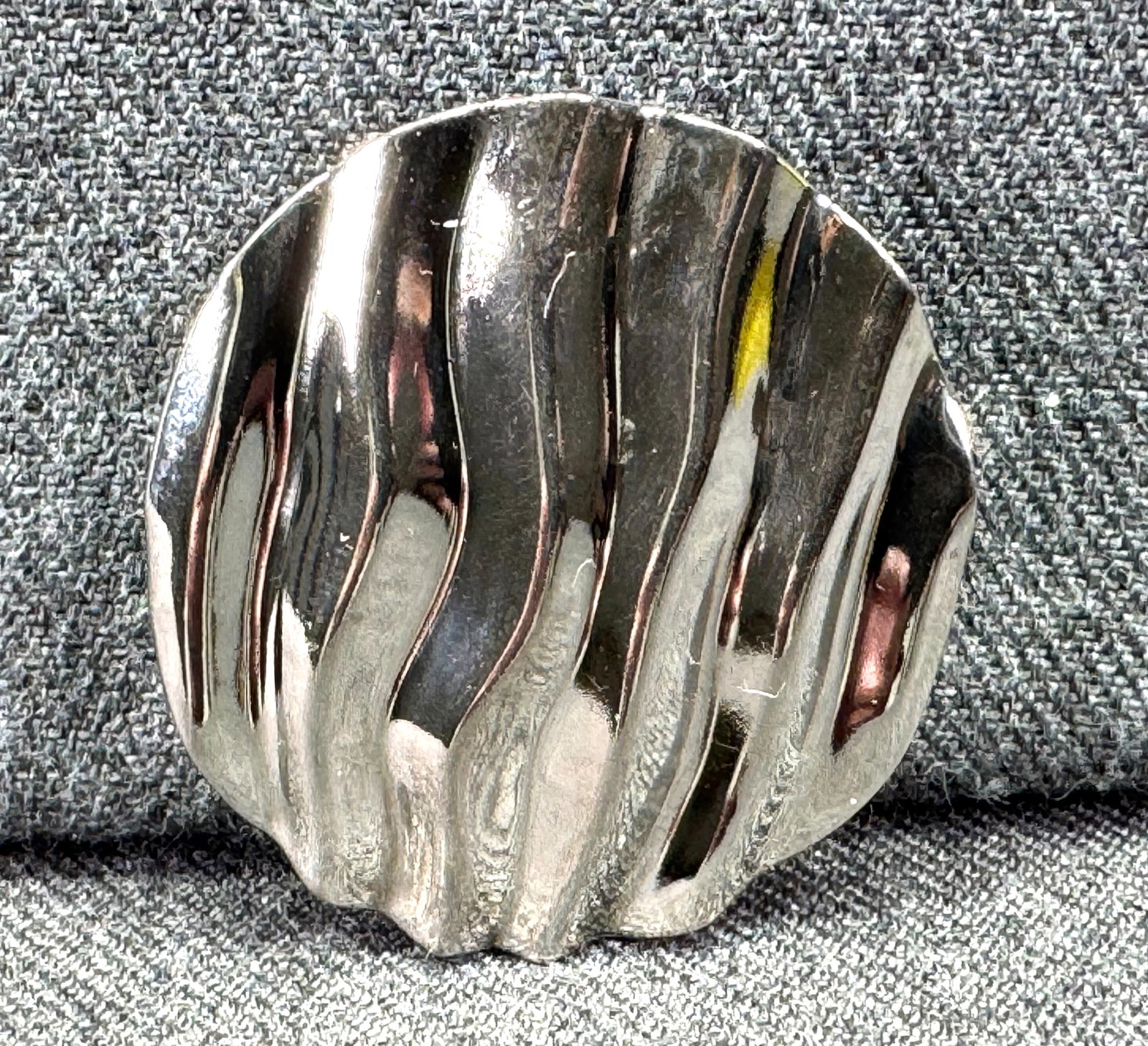 Vintage Jeri-Lou wavy silver-toned dress clip brooch *b (1 of 5)