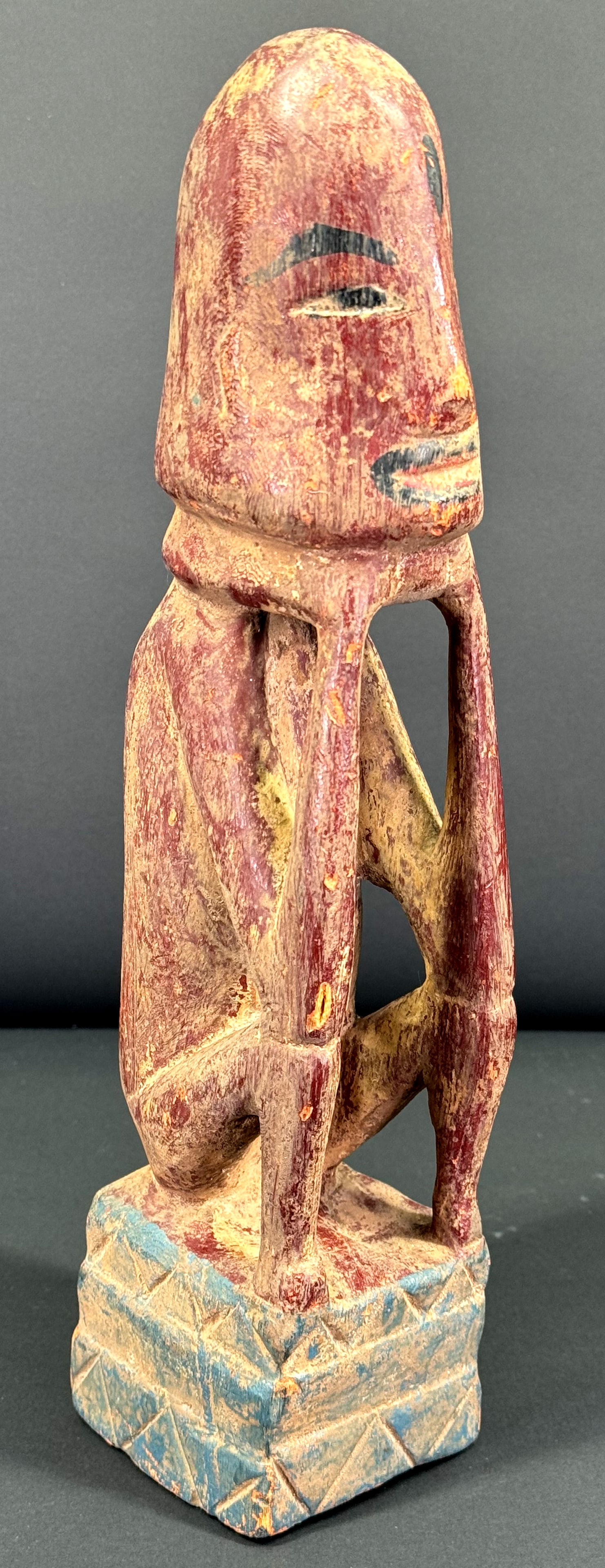 Nias Island Ancestor Figure,Carved wood, pigments.: IN HOUSE FLAT SHIPPING & HANDLING COST WITHIN ALL THE U.S. : 16 To bypass LiveShipping, and use our In-House shipping service for 16 or shipping combined for multiple lots, please select “Arrang