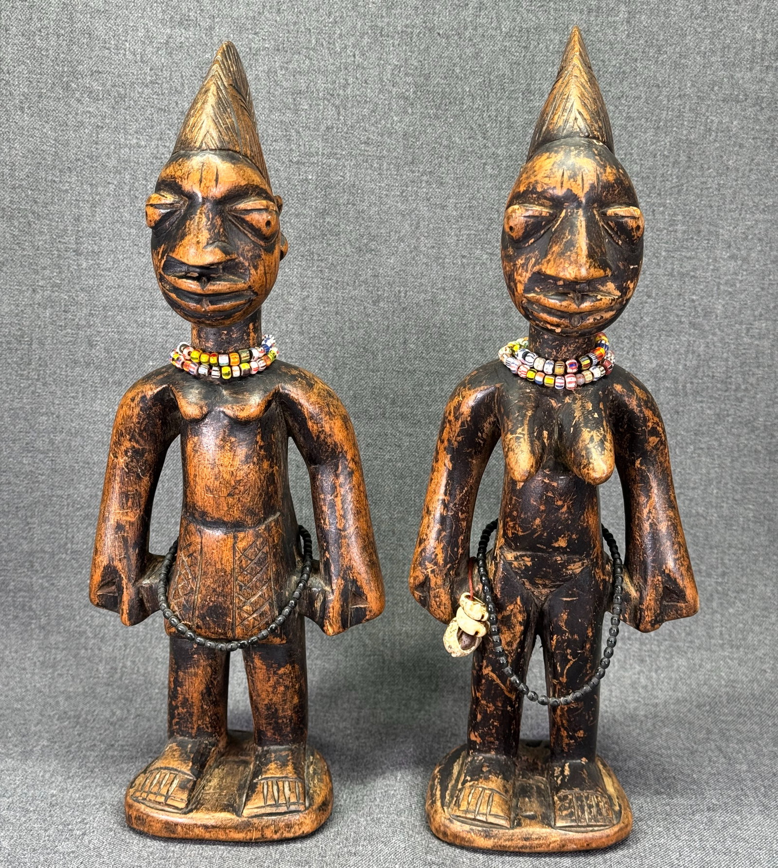 African Yoruba Nigeria Ere Ibeji Male and Female Twin Figures . *n (1 of 12)