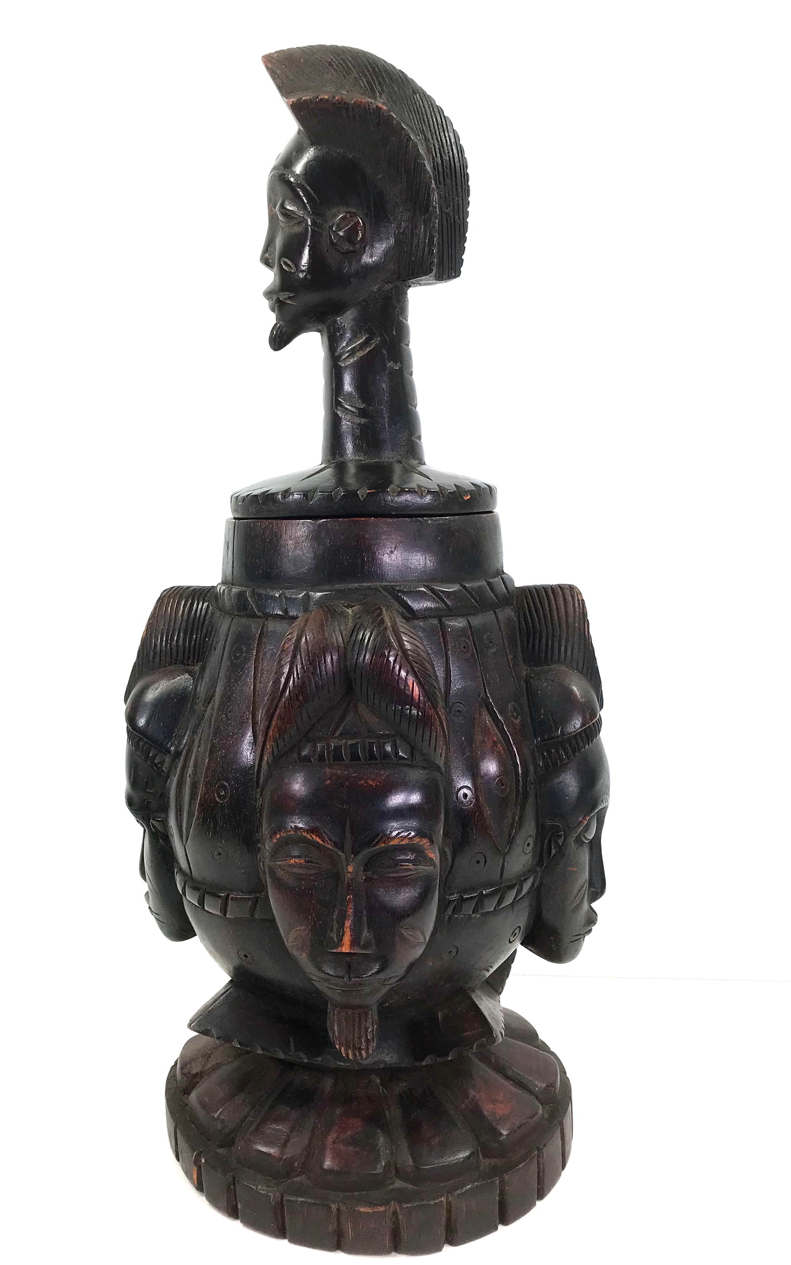African Baule, Ivory Coast, Medicine Pot. Carved Wood. (1 of 19)