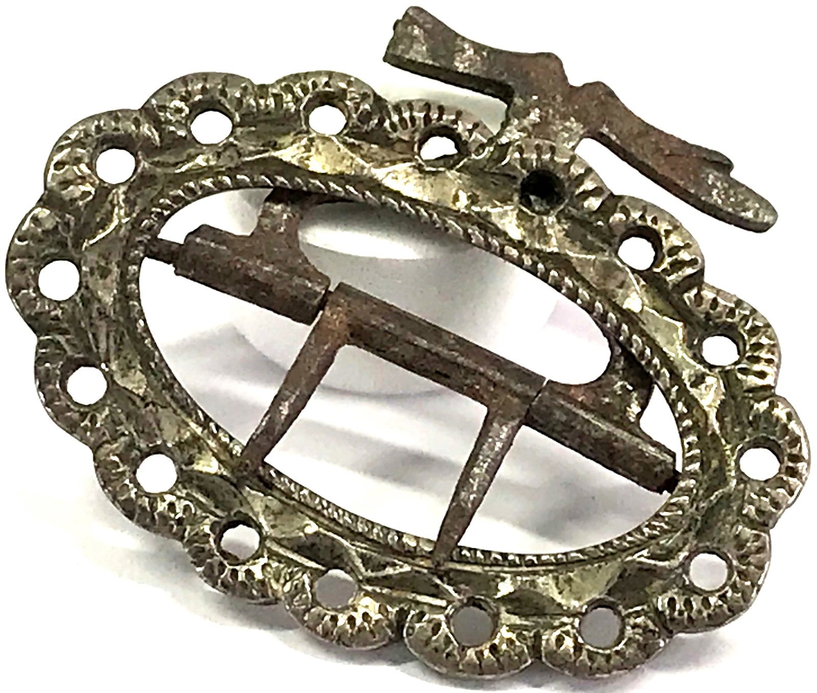 Antique Berlin Iron small belt buckle .: IN HOUSE FLAT SHIPPING & HANDLING COST WITHIN ALL THE U.S. : $7 To bypass LiveShipping, and use our In-House shipping service for $7 or shipping combined for multiple lots, please select “Arrang