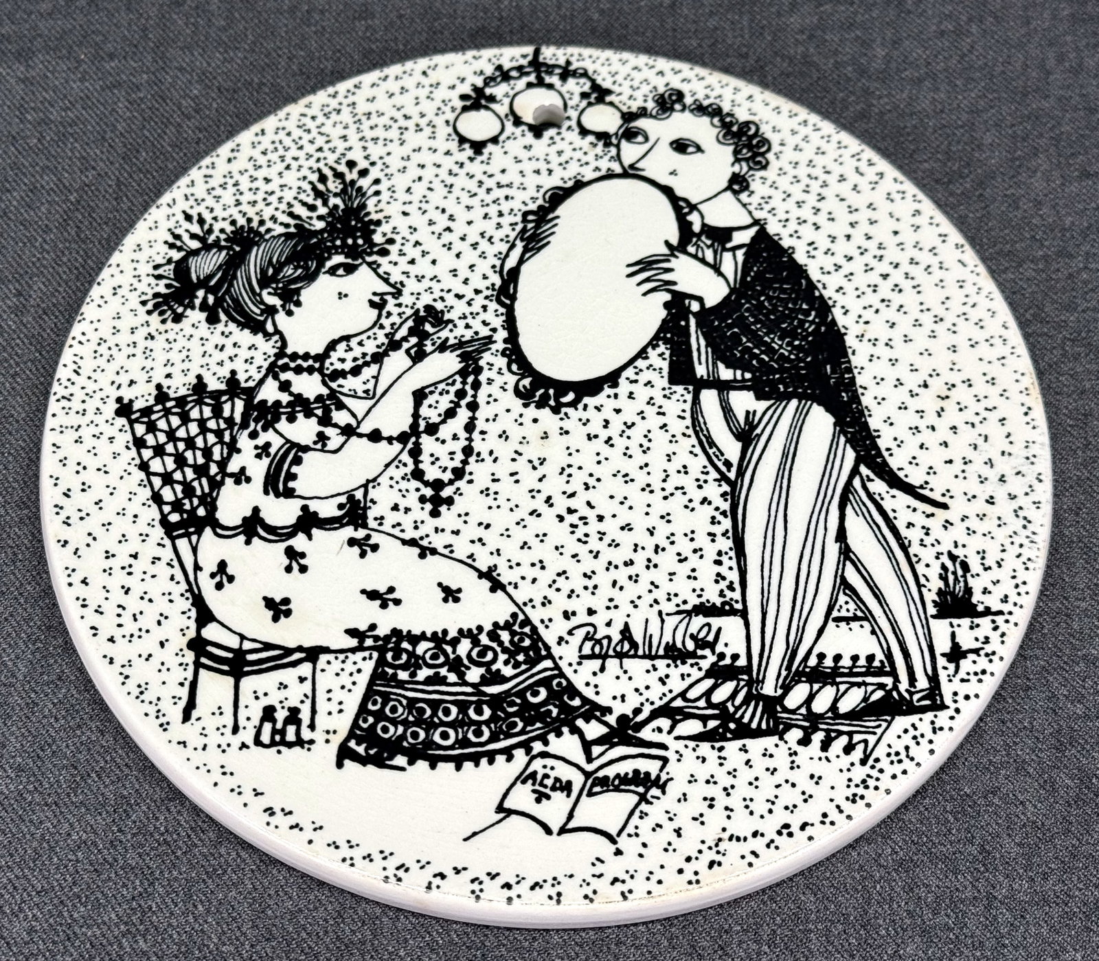 Bjorn Wiinblad Nymolle Denmark September Pottery Plaque "Saison Start": Bjorn Wiinblad Nymolle Denmark September Pottery Plaque "Saison Start". Marked. For measures please refer to the pictures taken with a measuring tape. Weight: 270 Grams IN HOUSE FLAT SHIPPING & HANDLI