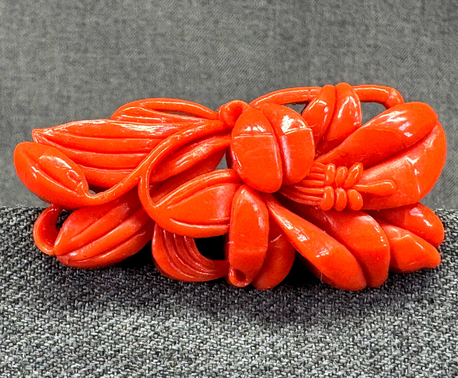 1930s Japanese Celluloid Floral Pin. *o (1 of 5)