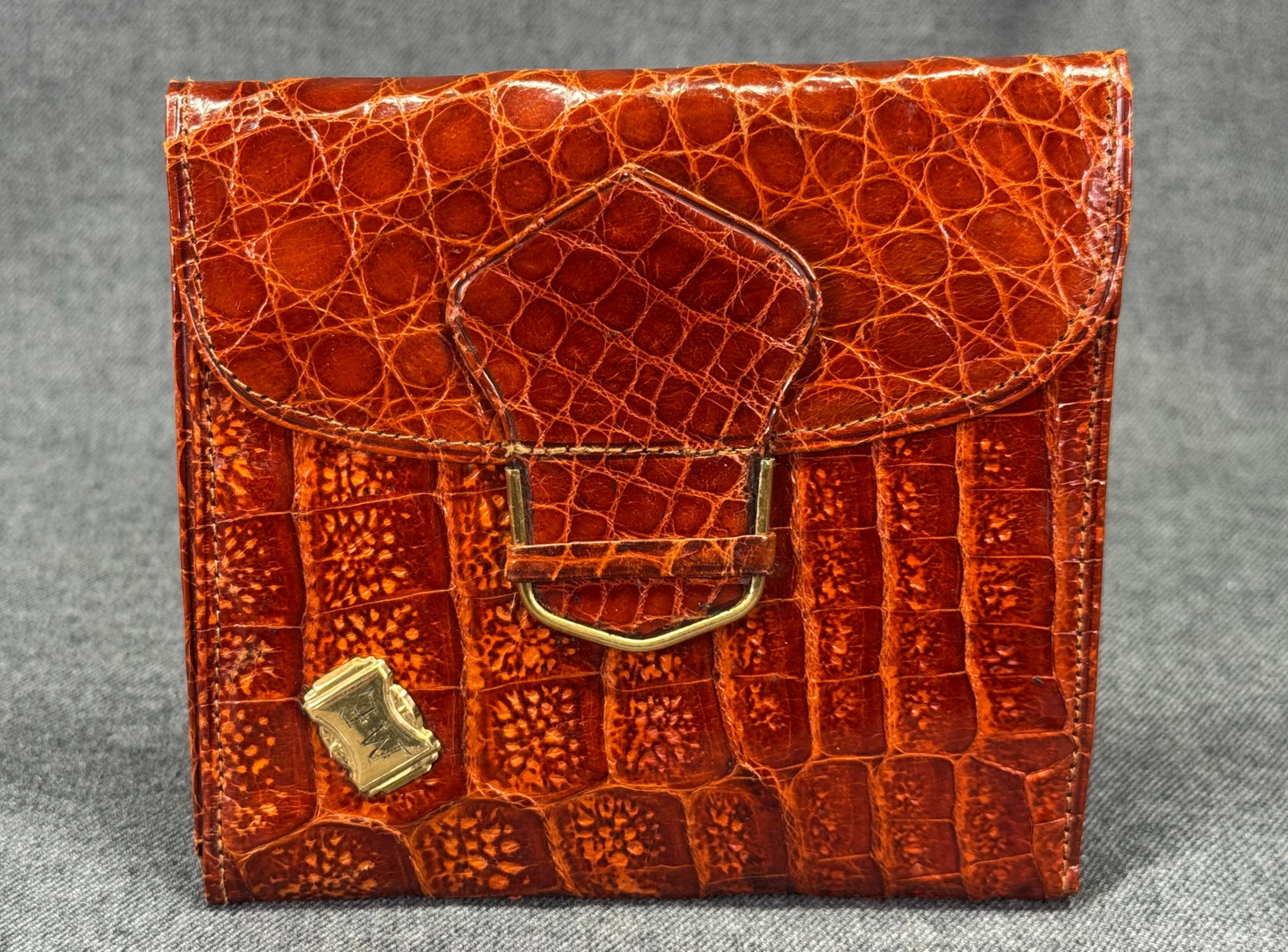 Vintage 1960s Genuine Alligator Trifold Wallet. Unused. #o (1 of 12)