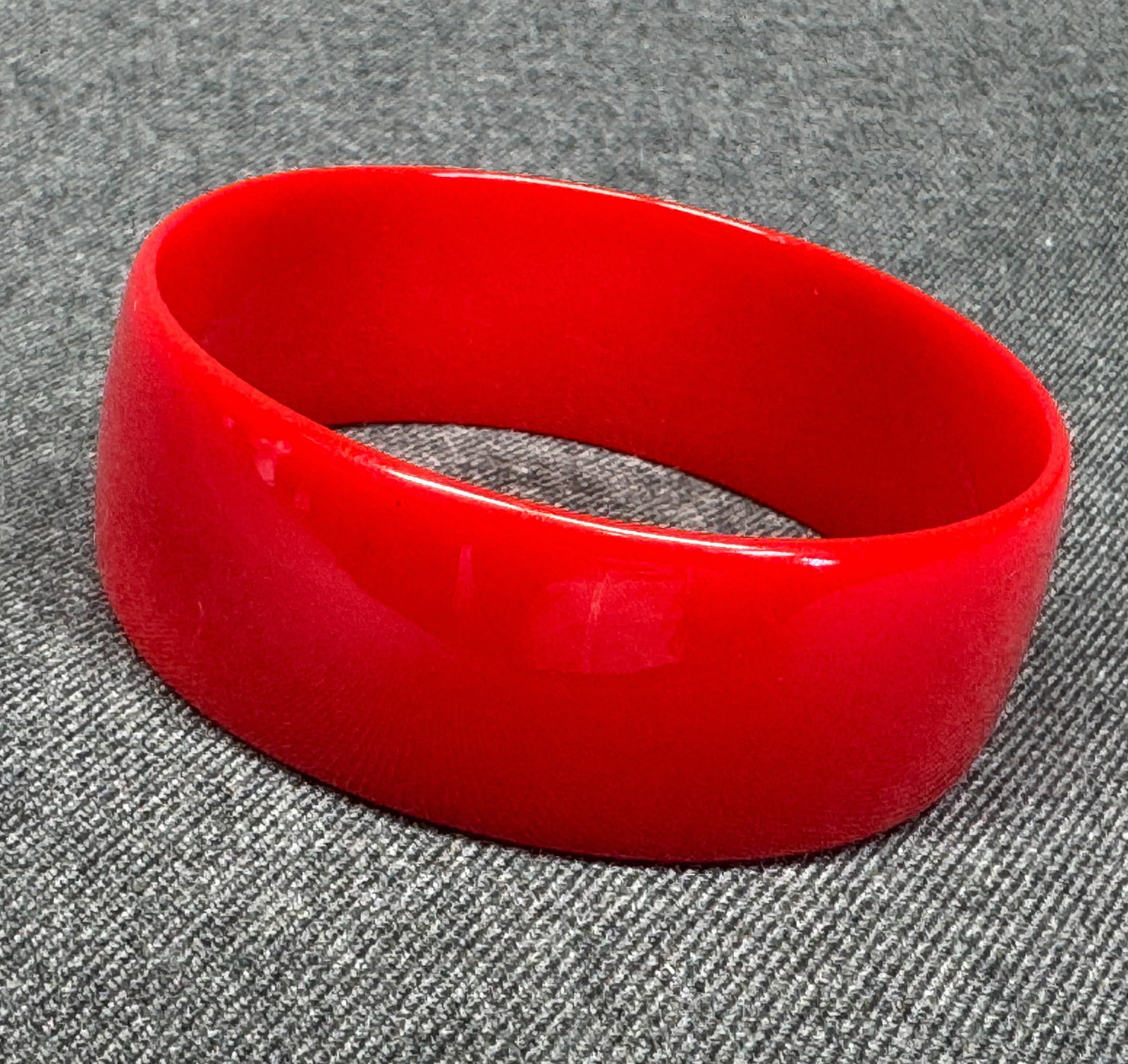 Vintage Mid-Century Cherry Red Bakelite Wide Bangle Bracelet. *o (1 of 7)