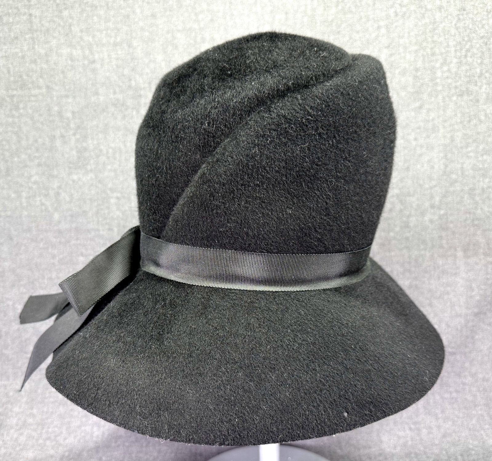 Vintage Glenover Fawn Tra Felted Wool Black Hat . Grosgrain band (1 of 8)
