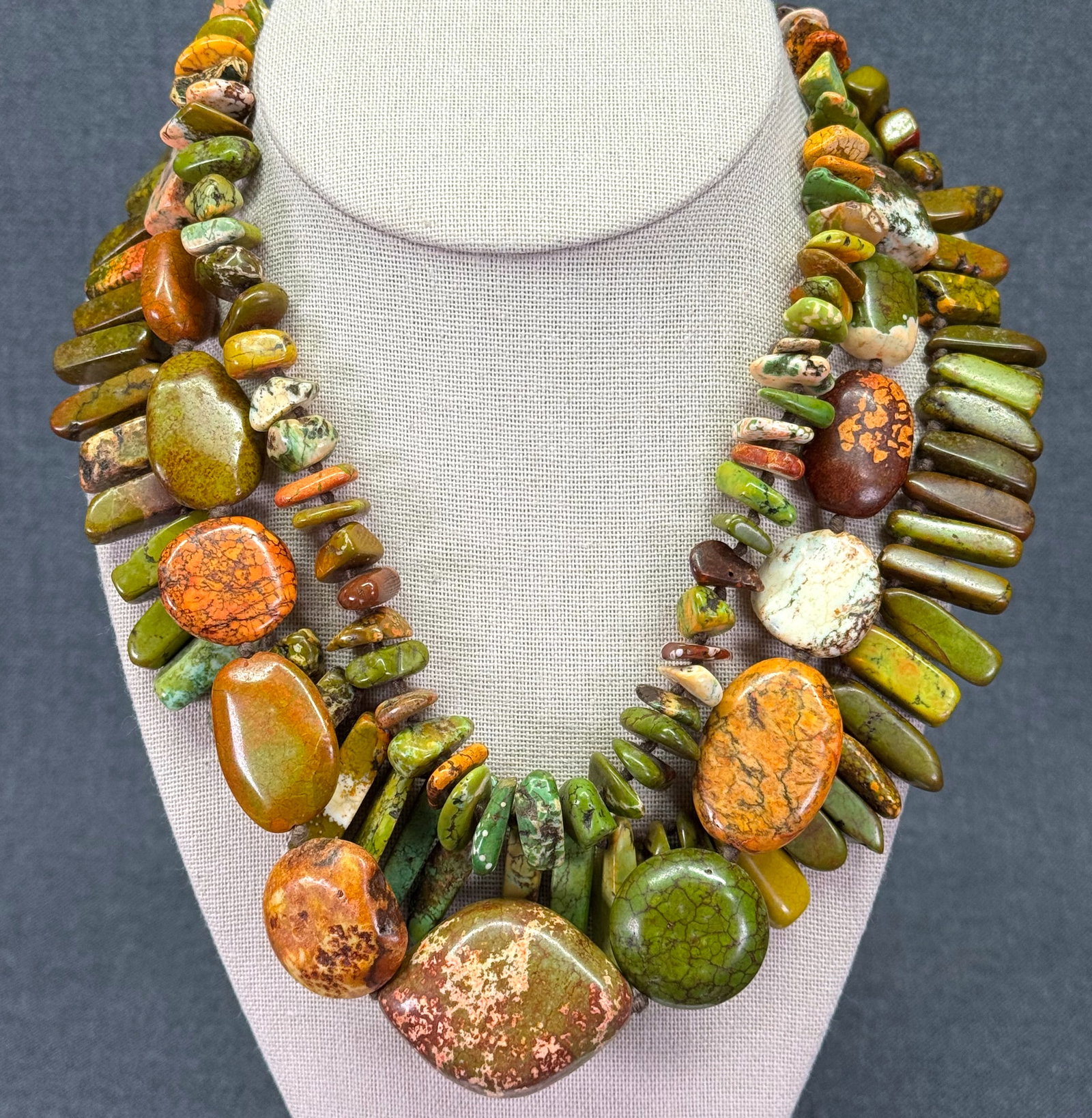 Chan Luu Bohemian Mixed Jasper Multi-Strand Statement Necklace. *p (1 of 12)