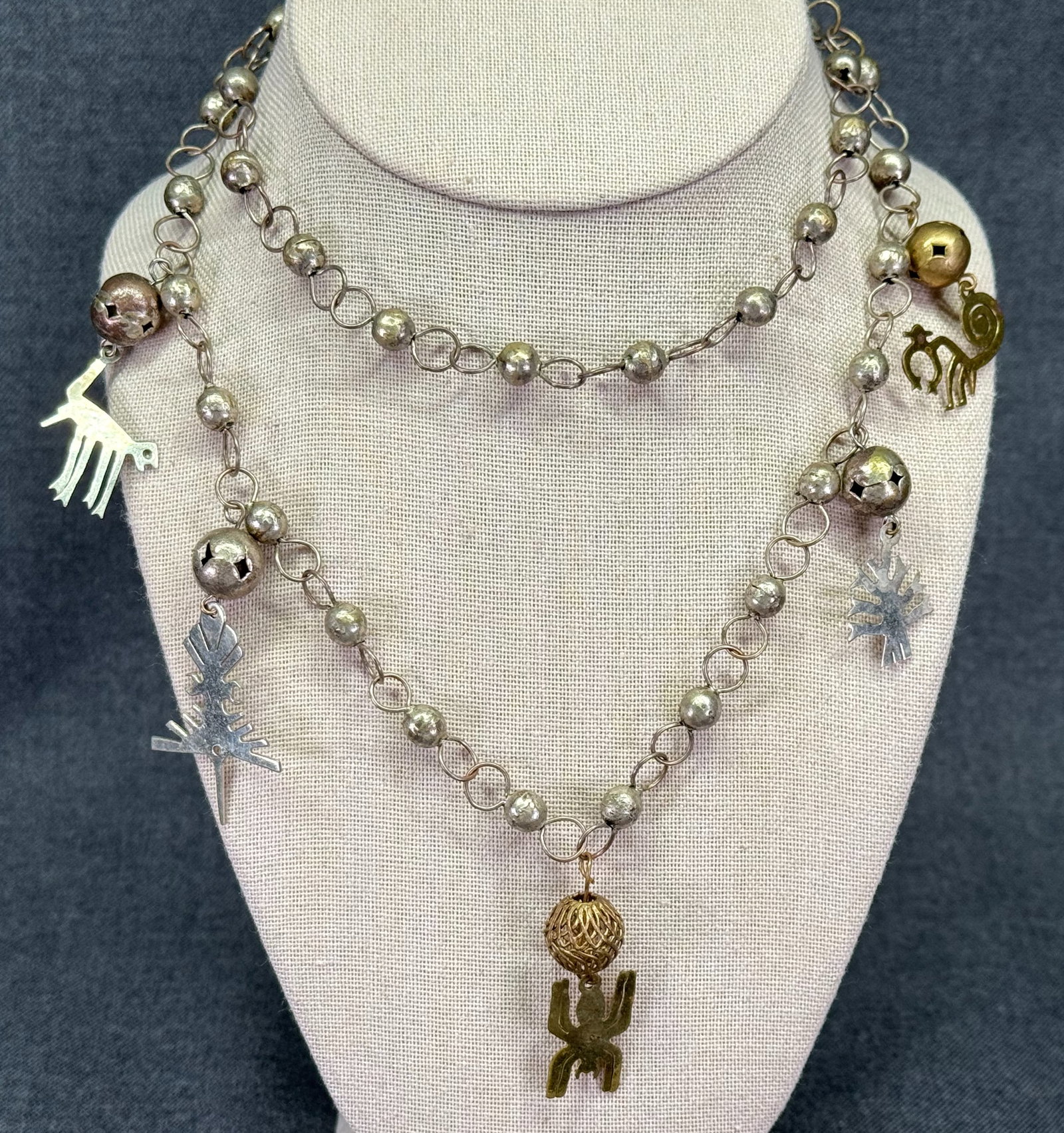Peru Mid-Century Nazca Lines Geoglyphs Charm Necklace. *p (1 of 7)