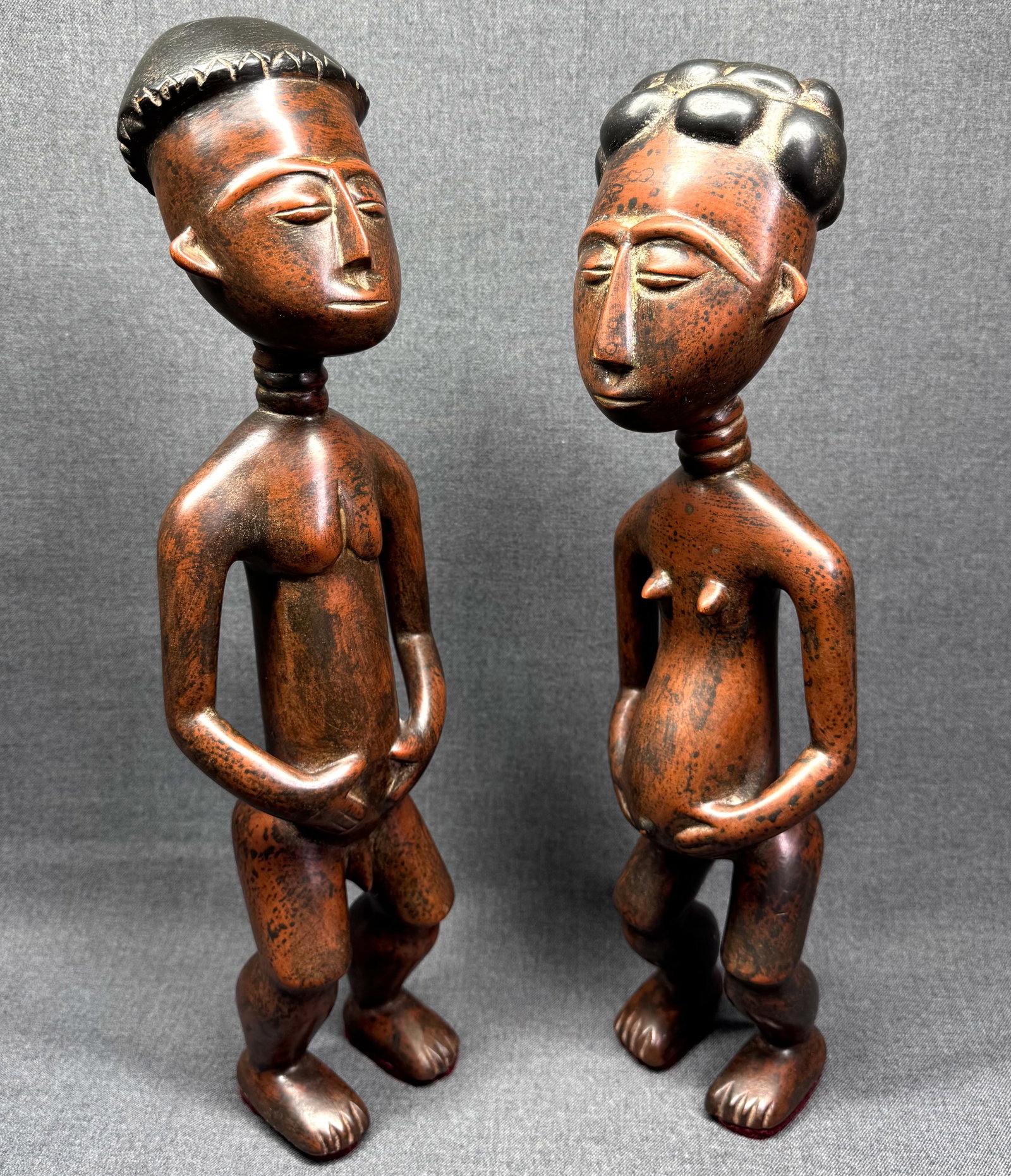 African Baule Ivory Coast Male and Female Spirit Spouse Figures. *p (1 of 9)