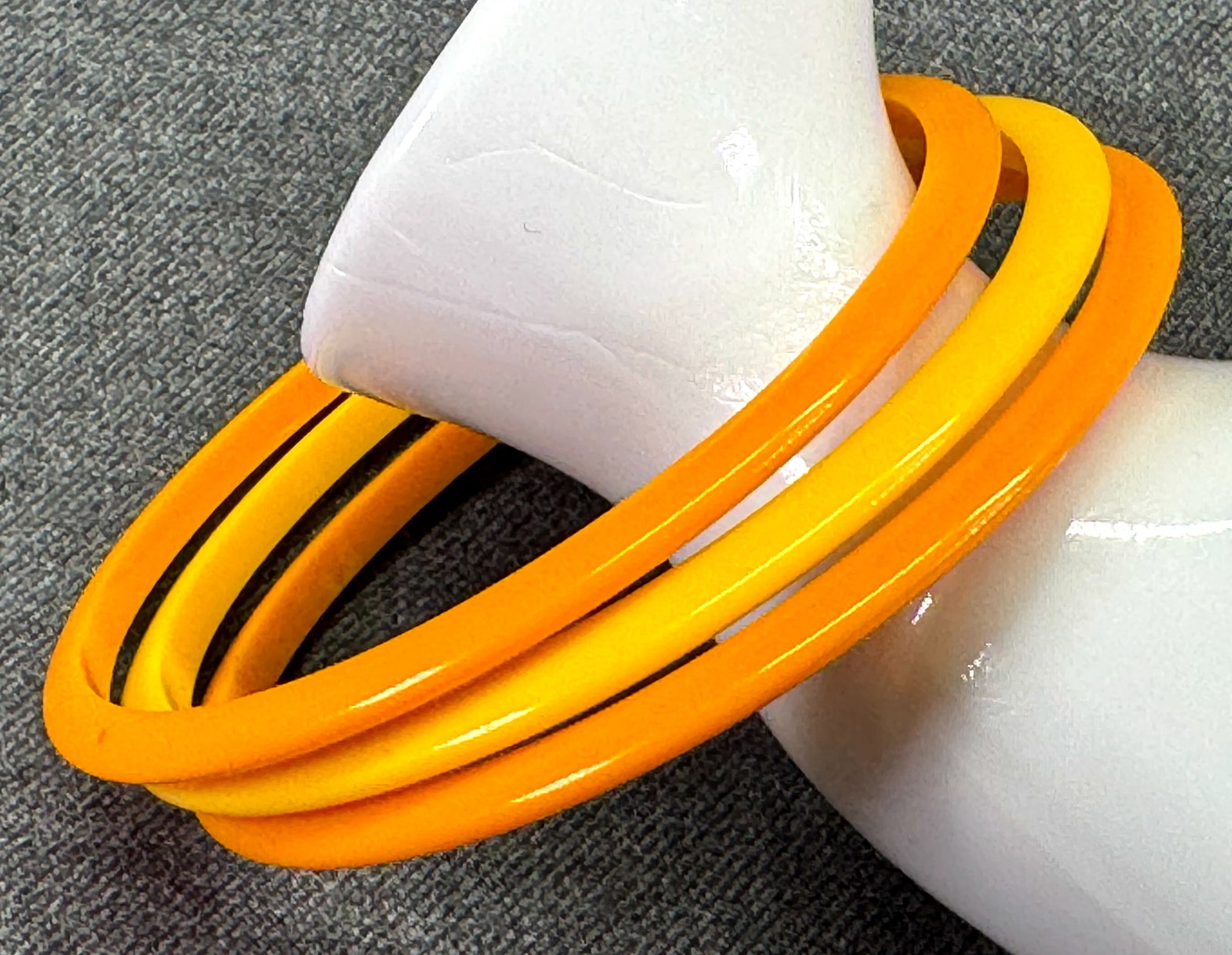 Vintage 1970s Molded Plastic Butterscotch Bangle Bracelets. *p (1 of 6)