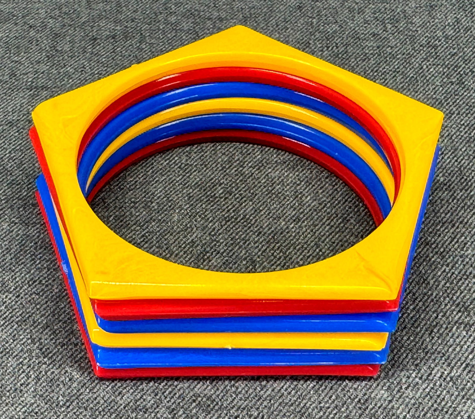 Vintage 1980s Molded Plastic Hexagonal Bangle Bracelets. *p (1 of 5)