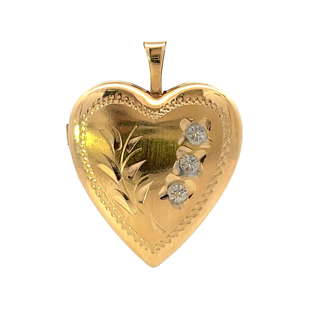 14KT TWO TONE HEART LOCKET PENDANT: 14KT TWO TONE HEART LOCKET PENDANT WEIGHING 4 GRAMSMEASURES 25MM X 19MM