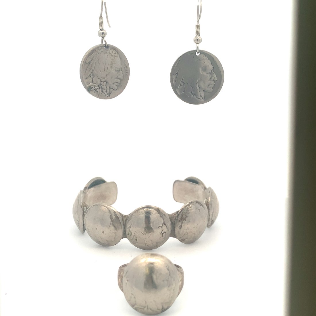 Buffalo nickel bracelet ring and earring combo (1 of 4)