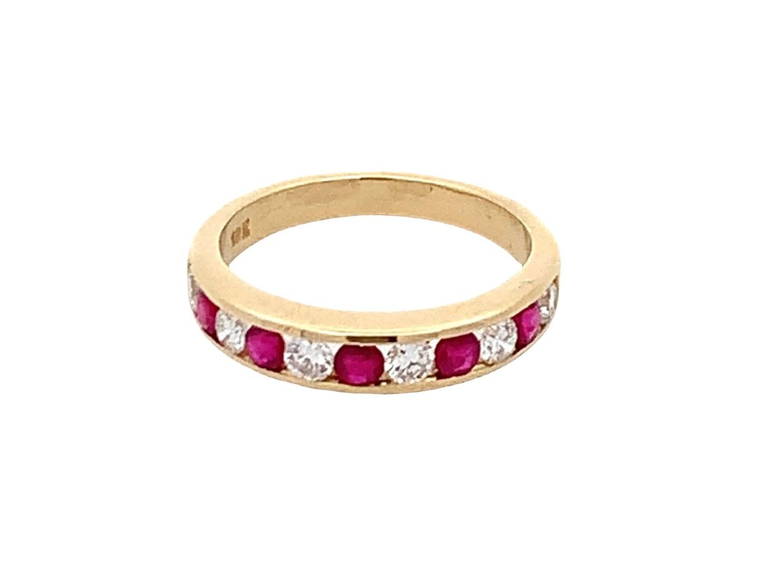 YELLOW GOLD RUBY AND DIAMOND RING (1 of 3)