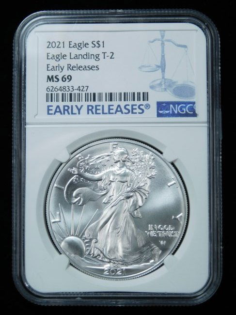 2021 $1 American Silver Eagle , Type 2 - NGC MS69 Early Release (1 of 4)