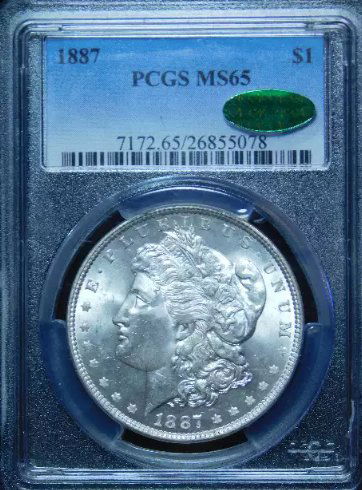 1887 $1 Morgan Silver Dollar - PCGS MS65 CAC (1 of 4)