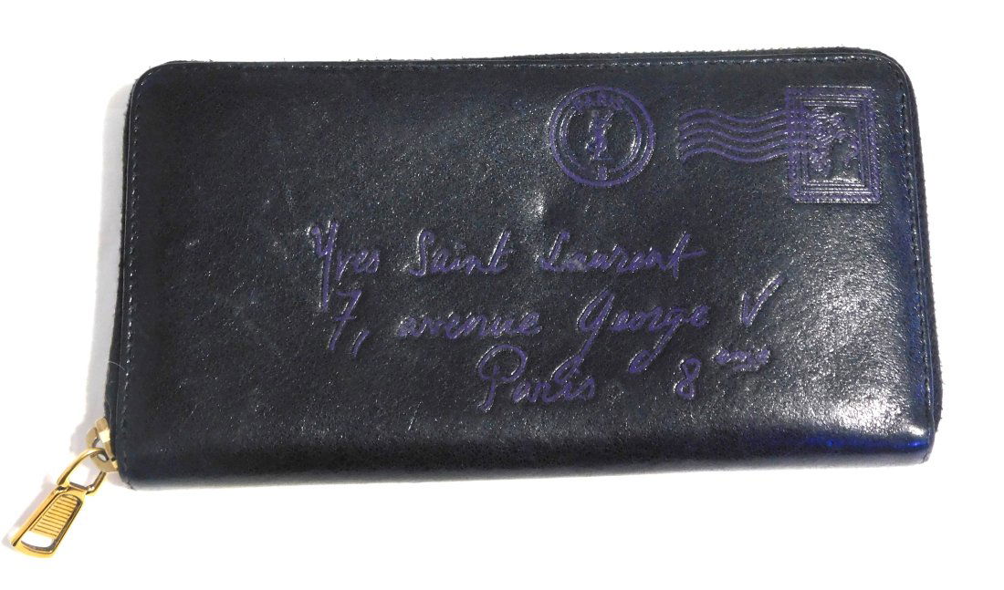 Yves Saint Laurent Black & Purple Leather Wallet (1 of 8)