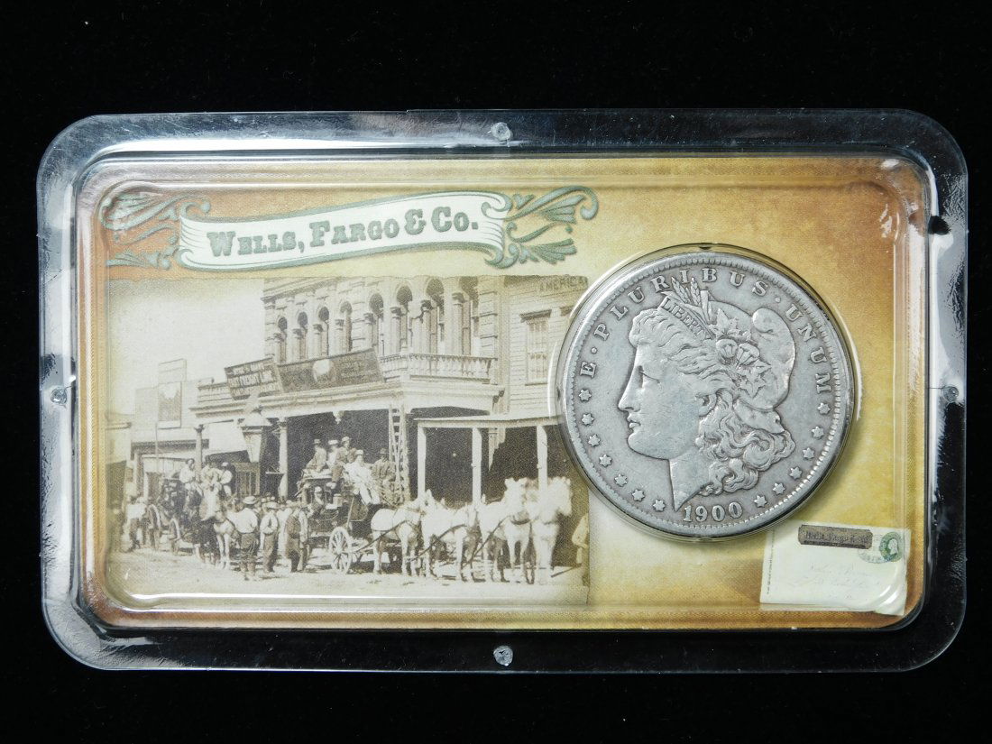 1900-O $1 Morgan Silver Dollar " Legends of the West " Wells Fargo & Co. (1 of 4)