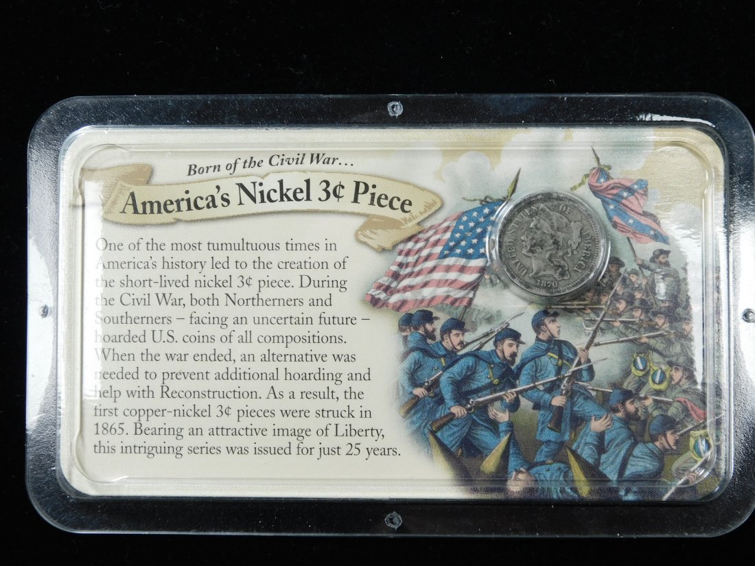 1870 3c Nickel " Born of the Civil War " Americas Nickel 3c Piece (1 of 4)