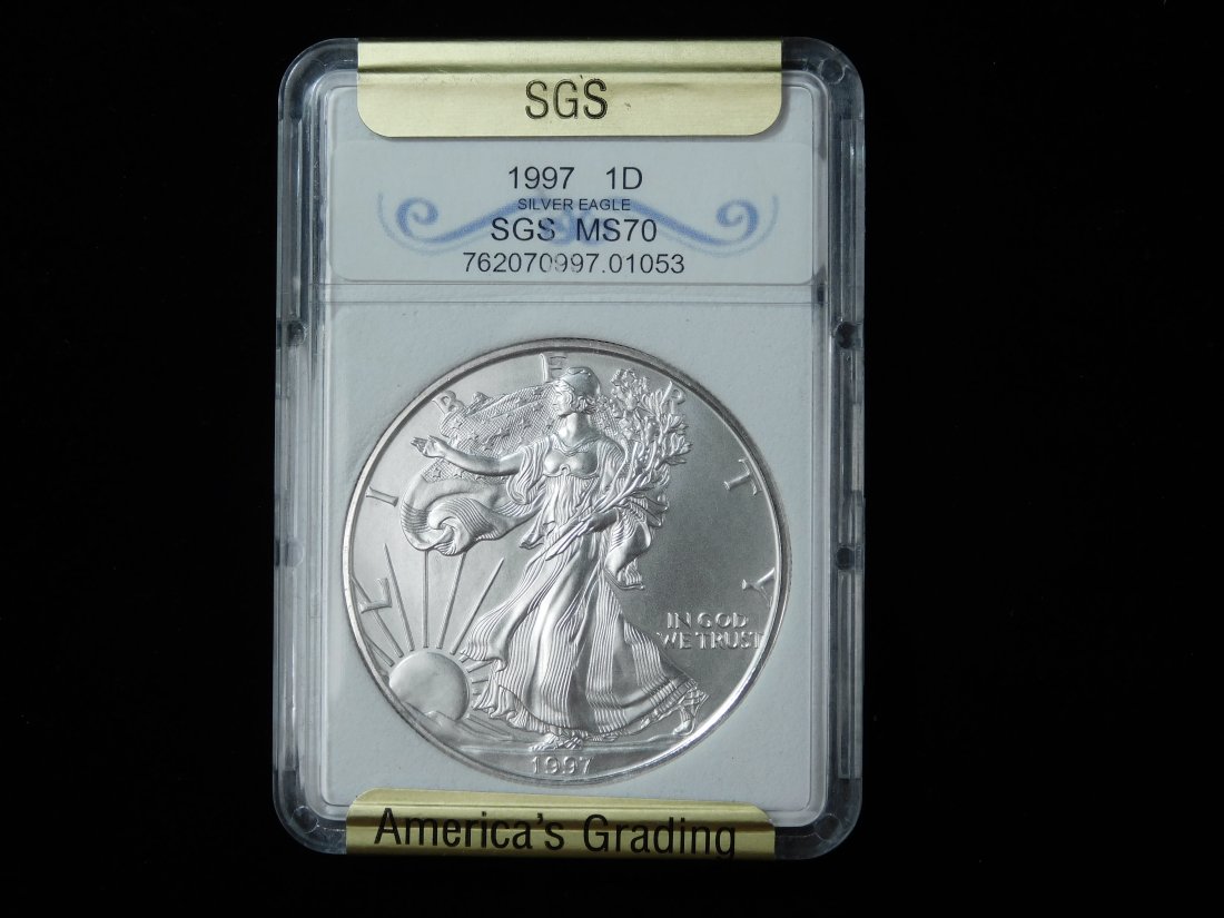 1997 $1 American Silver Eagle - MS70 (1 of 4)