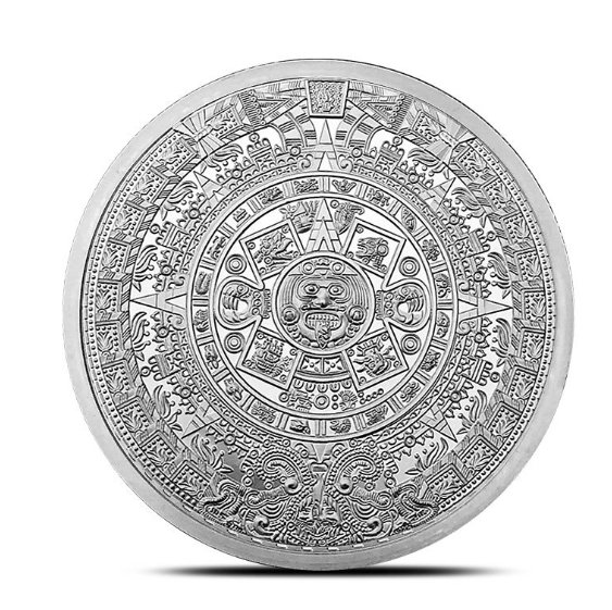 Aztec Calendar 5 oz Silver Round (1 of 2)
