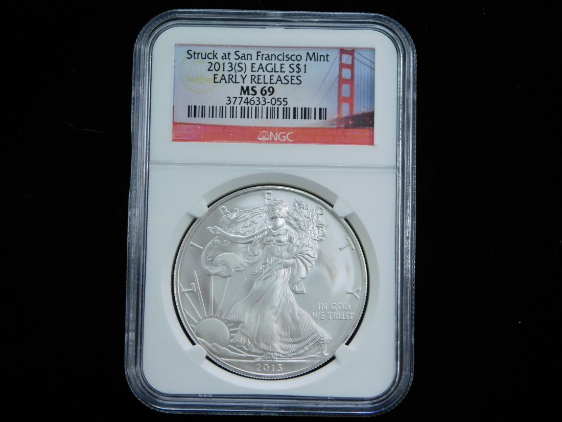 2013-S $1 American Silver Eagle - Struck at San Francisco Mint - NGC MS69 Early Releases (1 of 4)