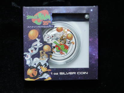 2021 Niue Space Jam 25th Anniversary 1 oz Silver Proof Coin New Zealand Mint: For sale is a 2021 Niue Space Jam 25th Anniversary 1 oz Silver Proof Coin New Zealand Mint.