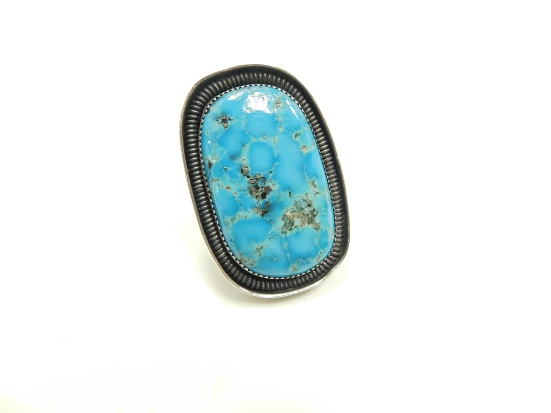 Sterling Silver Large Turquoise Native American Ring R310 (1 of 7)