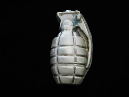 Bison Bullion " Grenade " Hand Poured 6 oz .999 Fine Silver Bar: For sale is a Bison Bullion " Grenade " Hand Poured 6 oz .999 Fine Silver Bar.