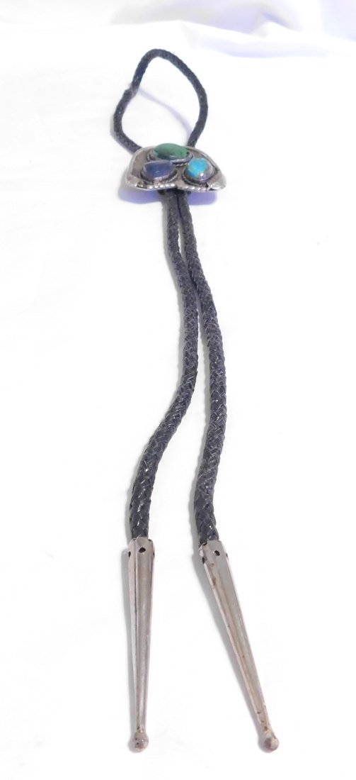 Sterling Silver Native American Bolo Tie w/Turquoise, Malachite & Lapis Stones: Thank You for Your Interest...For Sale is a Sterling Silver Native American Bolo Tie w/Turquoise, Malachite & Lapis Stones .This Measures Approximately 18" in length and has a Total Weight of 41.8 Gra