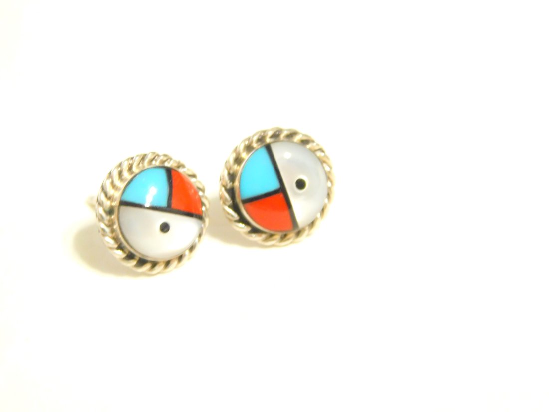 Sterling Silver Native American Sun Faced Kachina Stud Earrings Zuni: Thank You For Your Interest!For Sale is a Sterling Silver Native American Sun Faced Kachina Stud Earrings Zuni .This Measure Approximately 1/2" in Diameter and has a Total Weight of 2.1 Grams.