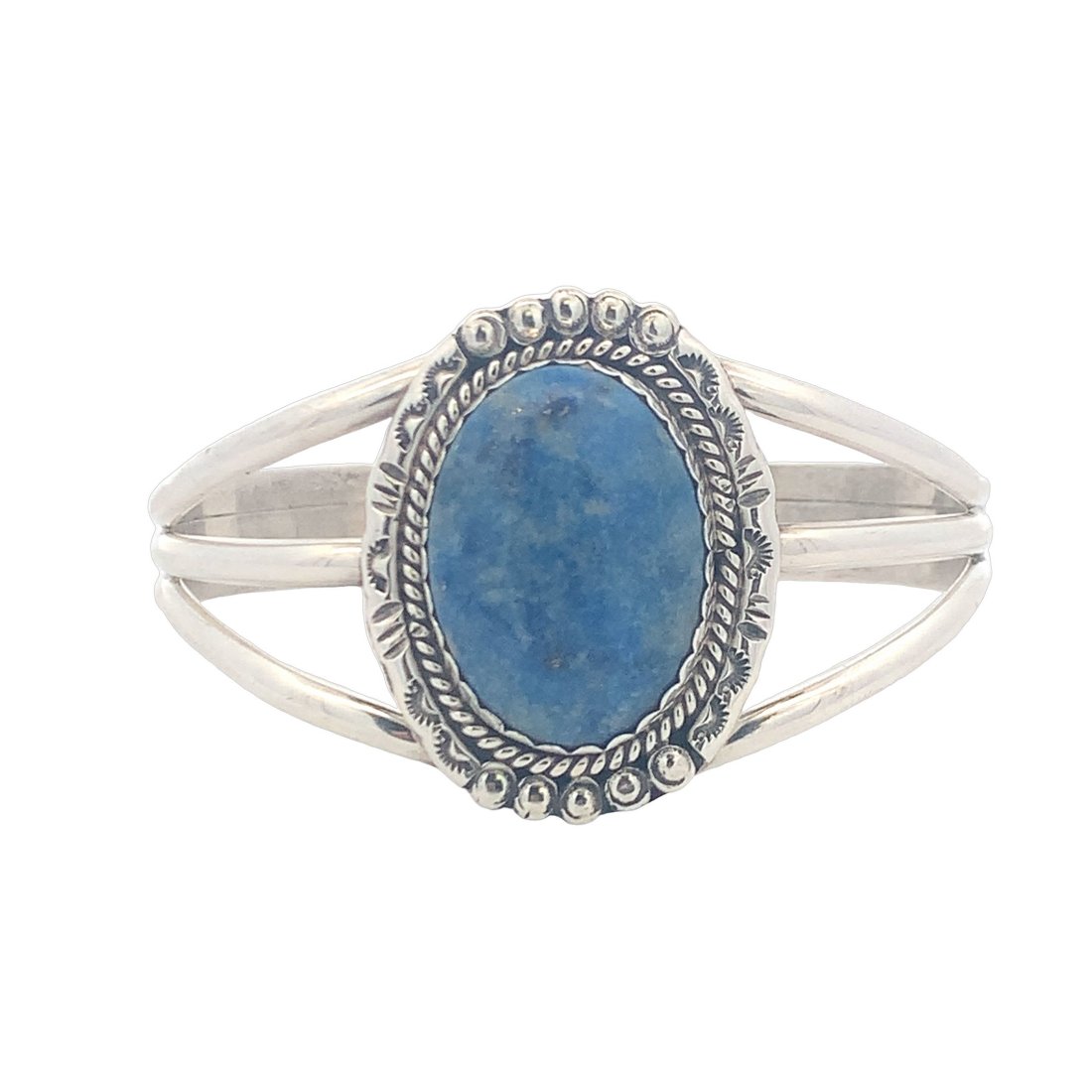 Sterling Silver Native American Denim Lapis Bracelet (1 of 4)