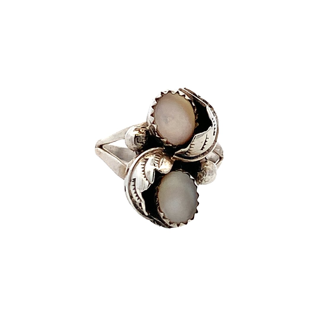 Sterling Silver Native American Style Mother of Pearl Ring (1 of 5)