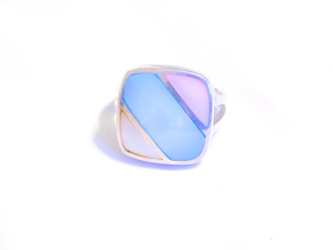 Sterling Silver Multi Colored Mother of Pearl Ring (1 of 6)