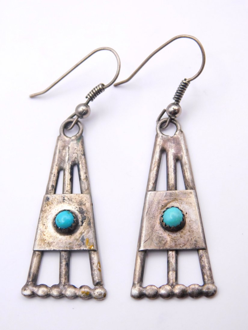 Vintage Native American Turquoise Dangle Earrings (1 of 3)