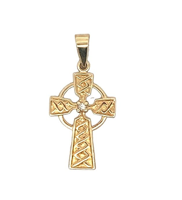 14kt yellow gold celtic cross (1 of 3)