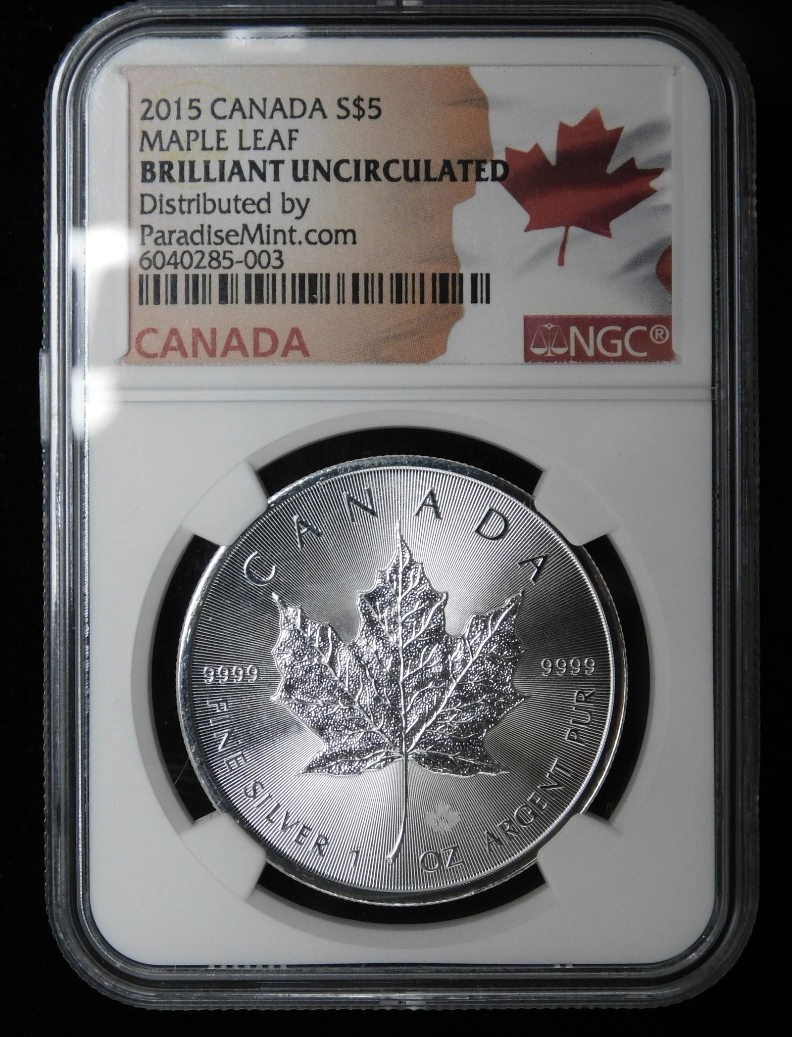 2015 $5 Canada Maple Leaf 1 oz .999 Silver - Brilliant Uncirculated NGC (1 of 4)