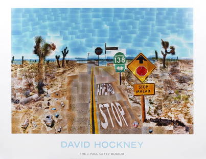 David Hockney "Pearblossom Highway" 1986: David Hockney "Pearblossom Highway" 1986 Offset lithograph. Published by The J Paul Getty Museum. Open Edition. *This lot is sold subject to Artists Resale Rights.