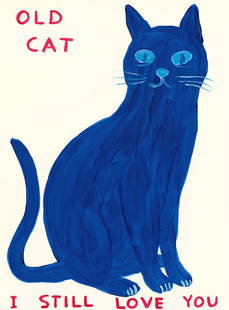 David Shrigley "Old Cat": David Shrigley "Old Cat" 12 Colour Screenprint with a Varnish Overlay on Somerset Tub Sized 410gsm Paper. Edition of 125. Published in 2022 by Jealous Gallery. Signed and numbered by the artist,