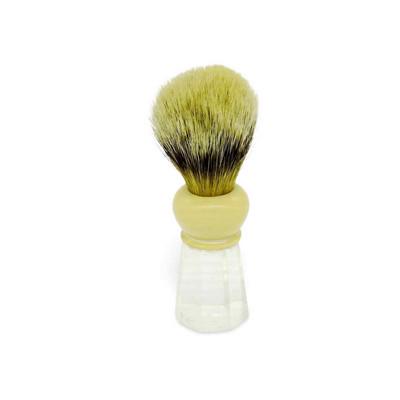 MCM LUCITE BADGER SHAVE BRUSH: MCM Lucite Handle Sterilized Pure Badger Shaving Brush. 5" tall 3 oz. PROVENANCE: A Charleston SC Private Collection