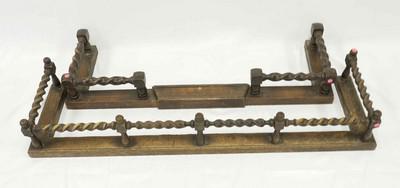 PAIR ANTIQUE OAK FIREPLACE FENDERS: Pair of Antique English Fireplace Fenders. One is adjustable. Fixed 52"Lx15"Dx9"H. Adjustable closed 44"Lx14"Dx7"H. Opened 54"L. PROVENANCE: A Charleston SC Private Estate.