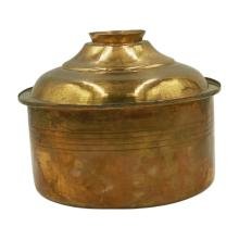 VINTAGE COPPER TURKISH COOKING POT: Vintage Hand Hammered Copper Turkish Cooking Pot. 12"x9.5". Weight 5 pds.
