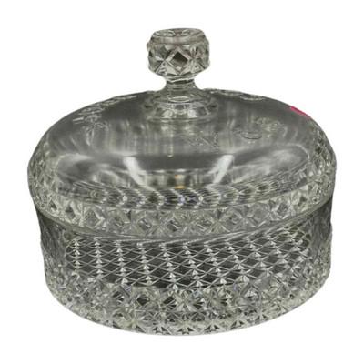 COUNTRY STORE DISPLAY W & S COUGH DROPS GLASS JAR: Early, high quality pressed glass counter top country store display jar for W & S Cough Drops. 8"x8"x7". Weight 3 lbs 12 oz.